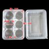 Caja de embalaje de alimentos tipo blíster de polipropileno, bandeja pequeña tipo jaula, bollos desechables, fondo verde, grupo interior, embalaje para pastel de calabaza
