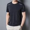2025 Verão Gelo Seda Camiseta de manga curta Masculina Nova Respirável Corrida Esportes Masculino Meia manga Masculina Roupas de secagem rápida