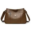 Bolso Cruzado de Cuero Suave de Moda para Mujer, Nuevo Estilo Europeo y Americano de Primavera, Bolso de Hombro Bajo el Brazo de Gran Capacidad para Madres de Mediana Edad