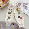 Pantalones para Niños Otoño e Invierno Nuevo Estilo Pantalones de Polar con Oso Diseño de Oso y Conejo de Dibujos Animados Pantalones Elásticos Cálidos Pantalones Jogger 8097