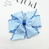 Presilhas de Cabelo Flor de Fita Canelada Personalizadas Atacado Acessórios de Cabelo Bordados com Fita Canelada Infantil Headwear Requintado de Princesa para a Parte de Trás da Cabeça