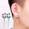 Pendientes europeos y americanos de moda transfronterizos de acero de titanio, pendientes cortos de acero inoxidable con forma de cruz, colgantes para la oreja punk hip-hop, clips para la oreja y accesorios para la oreja