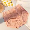 Lujosa braguita de satén para mujer, sexy estilo francés de cintura alta con control de abdomen, entrepierna de algodón de seda de morera, ropa interior ligera de verano para mujer
