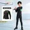 Jersey de baloncesto para niños, traje de entrenamiento ajustado de capa base, ropa de fitness para otoño e invierno, traje deportivo de fútbol para entrenamiento físico para niños al por mayor