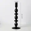 Venta al por mayor, candelabro creativo de vidrio de colores retro, candelabro de lujo para decoración de mesita de noche, vela, accesorios para cenas