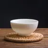 Taza de Té Gongfu Chami Fang Blanco Marfil Tazón de Té Individual Juego de Té de Cerámica Porcelana Blanca de Dehua Taza Pequeña para Cata de Té de Maestro
