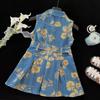 Falda de Mezclilla sin Mangas para Niñas Verano 2025 Falda de Princesa para Bebé Nuevo Vestido con Solapa y Cintura para Niños