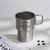 480ml acampamento ao ar livre com letras aço inoxidável 304 copo degrau camada única prático cerveja compacto xícara de café