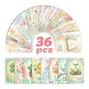 Cartões de Ilustração em Aquarela Fresca de Novo Estilo Transfronteiriços com 36 Peças e Cartões com Texto de Afirmação de Autocuidado com Energia Positiva