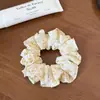 Goma para el pelo plisada floral dulce de alta gama para coleta, moño o diadema para mujer