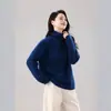 Ropa Especial Zhengqi/ Camiseta Básica de Punto para Mujer con Cuello de Pelo, Nuevo Estilo de Moda, Suéter Cómodo de Lana con Forro Polar