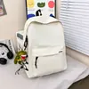 Mochila de Rua Estilo Coreano Cor Lisa Portátil Redutora de Carga Bolsa de Cosméticos de Viagem Estilo Casal Mochila de Lazer ao Ar Livre