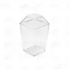 Amazon En Stock Taza Cuadrada Trapezoidal de Plástico de 120ml Taza para Postre de 4oz con Tapa y Cuchara Taza para Mousse