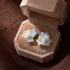 Flores Super Fadas Se Transformam em Brincos de Flor de Três Pétalas Coloridos de Resina, Brincos de Luxo Acessível de Nicho, Brincos Elegantes, Brincos Novo Estilo Chinês
