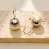 Brincos de Gancho com Pérolas Simples e de Alto Padrão, Brincos Versáteis para o Dia a Dia com Toque de Luxo para Mulheres