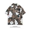 Wish Hawaii full printed short-sleeved floral shirt fashion brand ins loose all-match casual Beach couple shirt cross-border