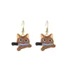 Aretes Divertidos Transfronterizos de Gatito Lindo de Dibujos Animados Aretes Creativos Atmosféricos Aretes de Animales Japoneses y Coreanos Venta al por Mayor Europea y Americana