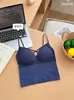 Nova Camisola Sexy Justa com Alças Cruzadas e Sutiã Embutido Espesso, Top Tubo para Usar por Cima, Lingerie Bonita nas Costas para Mulheres