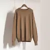 Suéter de Cor Sólida com Gola Redonda Transfronteiriço Estilo Europeu e Americano Outono e Inverno 2025 Novo Elegante Versátil Casual Suéter de Malha com Gola Redonda
