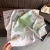 Bufanda Estampada de Seda Sintética con Bloques de Color Modernos, Chal de Alta Gama, Pañuelo para el Cuello con Protección Solar, Pañuelo Cuadrado Pequeño, Pañuelo para la Cabeza, Bufanda para Mujer