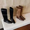 Piel de vaca de primera capa, Botas de media caña con retazos de ante Melard, Botines, Efecto adelgazante otoño/invierno, Botas de montar, Tacón de 2 cm