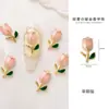 Accesorios de Aleación para Uñas Lindos de Dibujos Animados de Oso Melocotón Tulipán Metal Rhinestones para Uñas