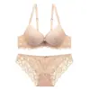 Conjunto de sujetador de encaje sexy transfronterizo europeo y americano para pechos pequeños para que parezcan más grandes, con efecto push-up, talla grande y soporte lateral para el pecho
