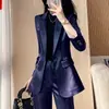 Elegante Traje Sastre con Estampado Rojo para Mujer, Nuevo Otoño 2026 Ropa Formal Profesional, Conjunto de Dos Piezas con Saco y Pantalones