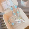 Acessórios Infantis Meninas Desenho Animado Princesa Conjunto de Colar e Pulseira com Contas Colar com Pingente de Menina Acessórios de Joias para Bebê