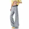 Jeans retro americano amarillo con estrella de cinco puntas en jacquard y dobladillo curvo para hombre, estilo de alta costura, corte recto, adelgazantes, pantalones ligeramente acampanados