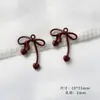 Estilo Ins para Niña Serie Única y Versátil Borgoña Profundo Colgante de Lazo Accesorios para Pendientes y Collares DIY