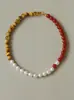 Collar Original de Perlas Barrocas Empalmadas con Piedra Ojo de Tigre para Mujer Color Maillard Otoño e Invierno Cadena para Clavícula de Color Contrastante