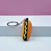 Simulación creativa de comida y juego papas fritas hamburguesa llavero colgante lindo caricatura pizza hot dog adornos para mochila venta al por mayor