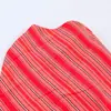 Vestido de verano a rayas plisado con cuello halter estilo europeo y americano para mujer 12504 color de la imagen mezcla de fibra sintética retazos