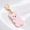 Novo pingente de liga de esmalte rosa estilo coreano com desenho animado, acessórios para joias de pulseira, chaveiro e colar DIY feitos à mão