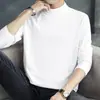 PromoçãoCamiseta masculina de algodão puro de peso pesado com manga longa e gola semipeia, adequada tanto para usar por baixo quanto por cima, moderna, fashion e versátil