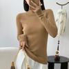 Outlet de Fábrica Sin Costuras Cuello Alto Medio Suéter Base Tejido para Mujer Otoño e Invierno Nuevo Ajustado Adelgazante Interior