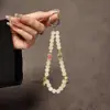 Cadena de Mano Pulsera de Muñeca Lanyard Corto Funda de Teléfono Llavero de Coche Colgante de Bolso Personalizado Creativo de Paz y Alegría con Cuentas