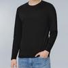 Camiseta de Algodón Puro Peinado 190g Cuello Redondo Manga Corta Manga Larga Logo Impreso Personalizado Top Otoño e Invierno Corte Holgado Capa Base