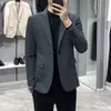 Traje Pequeño de Negocios Transfronterizo Chaqueta Conjunto para Hombre Estilo Coreano Moderno Ligeramente Maduro Holgado Casual Traje Negro para Hombre