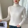 Cachemira Otoño/Invierno 2025 Nuevo Suéter de Lana Gruesa de Manga Larga con Cuello Alto para Mujer, Moderno, Versátil, Informal