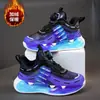 Zapatos de Marca para Niños 2026 Otoño/Invierno Nuevos Superficie de Cuero Impermeables Hebilla Giratoria Zapatos Deportivos para Niños Zapatos de Malla para Niños Medianos y Grandes