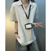 Directo de Fábrica Falso Dos Piezas Rayado Patchwork Unisex Verano Tendencia Marca Holgado Manga Corta Retro Americano Casual Top