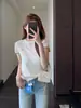 O design das costas é tão lindo. Blusa de tricô curta de manga curta, doce e delicada, para mulheres, modeladora, outono inicial, 26 novos modelos H081902