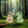 Terrario de musgo, linda figura de dinosaurio Tyrannosaurus Rex que brilla en la oscuridad, accesorios de decoración DIY, adornos de escritorio en miniatura