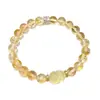 Pulsera de Cristal Amarillo Citrino Pixiu de la Torre Dorada del Atardecer para Mujer - Pulsera de Atracción de Riqueza y Giro de la Fortuna