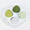 Esponja de maquillaje que no absorbe producto, doble uso para húmedo y seco, se expande al mojarse, set de esponjas de maquillaje con diseño de corte de gota de agua