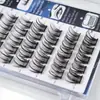 Pestañas Segmentadas Transfronterizas, Pestañas Individuales de Racimo Gruesas y Rizadas con Tallo Fino Negro, Pestañas Postizas Adhesivas de Tira Negra Sin Pegamento