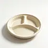 Plato desechable para salsas de pulpa de papel, bandeja redonda de grado alimenticio para condimentos de buffet de barbacoa, plato dividido para acampar al aire libre, uso comercial