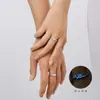 Anillo abierto de pareja con estrella y luna de noria S925 plata de ley nicho diseño de alta gama anillo versátil joyería al por mayor